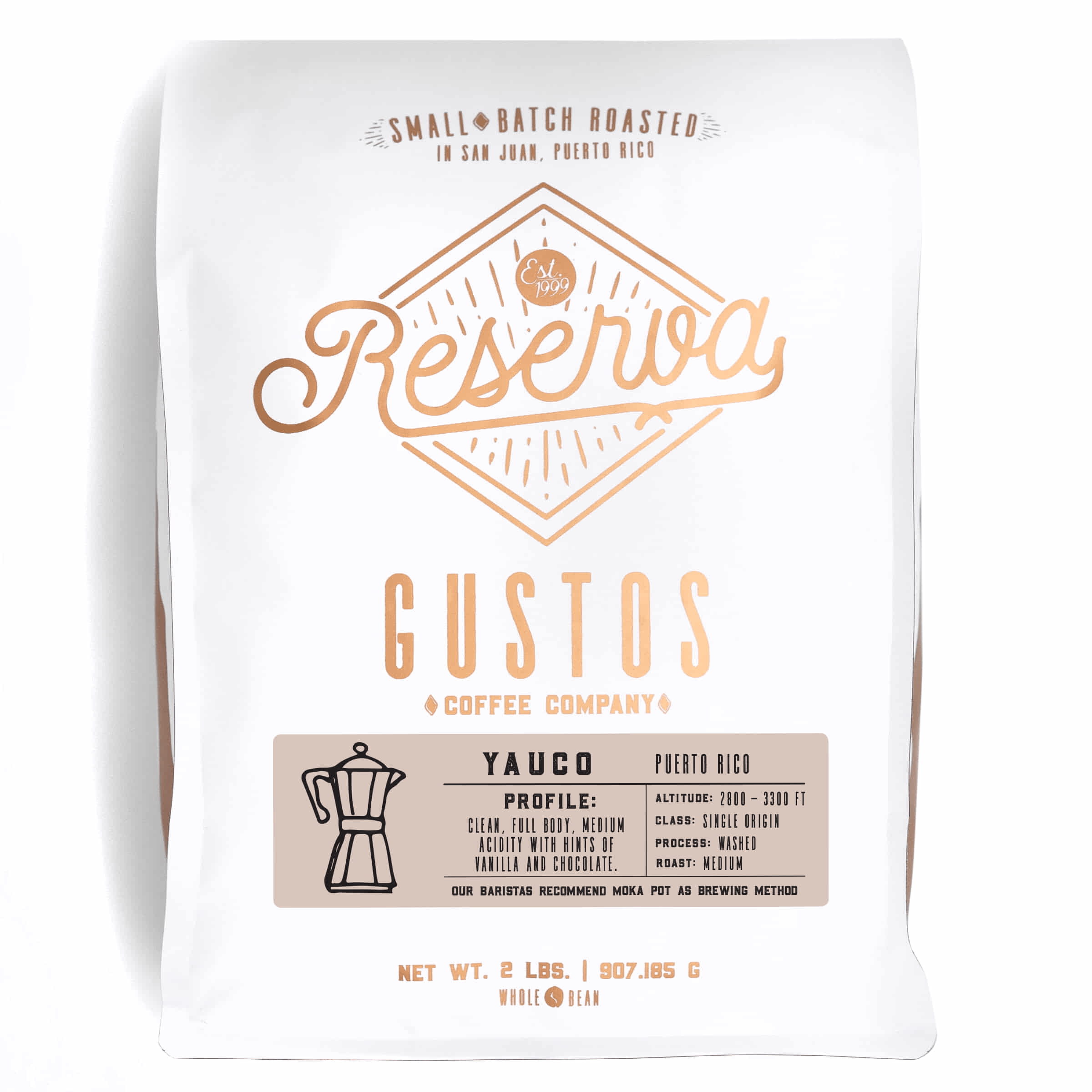 GUSTOS RESERVA "SMALL BATCH" YAUCO REGION (2 LB) GROUND BEST'S